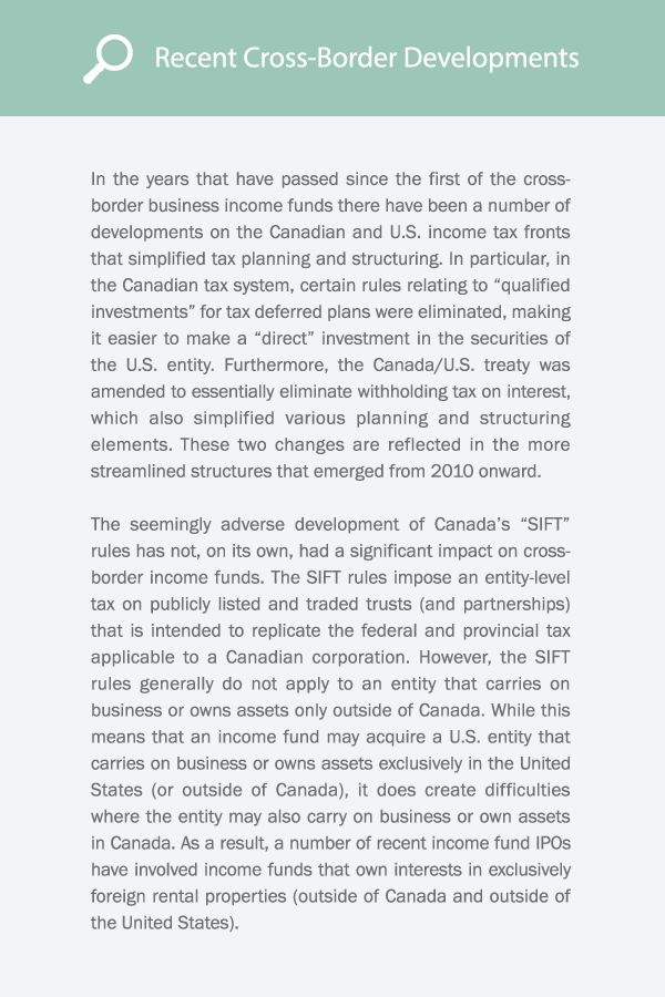 Issues in Cross-Border Income Funds and REITs