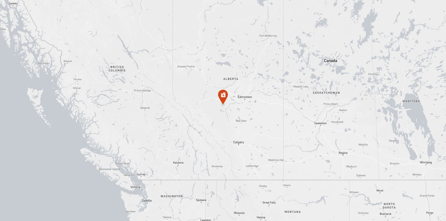 Project location marked on a map showing a section of western North America