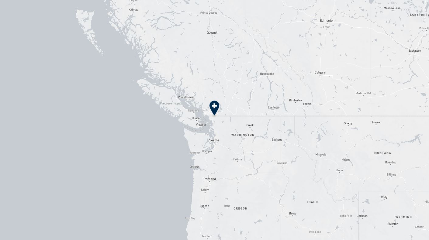 Project location marked on a map showing a section of western Canada