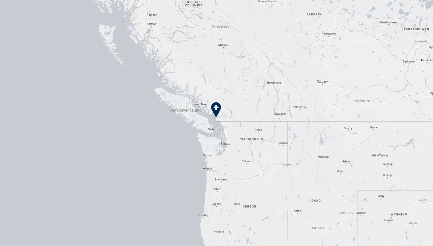 Project location marked on a map showing a section of western Canada