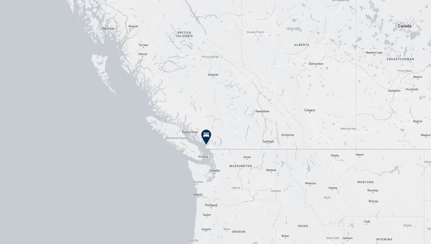Project location marked on a map showing a section of western Canada
