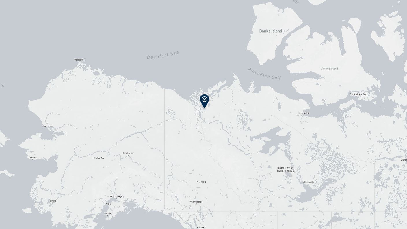 Project location marked on a map showing a section of northern Canada
