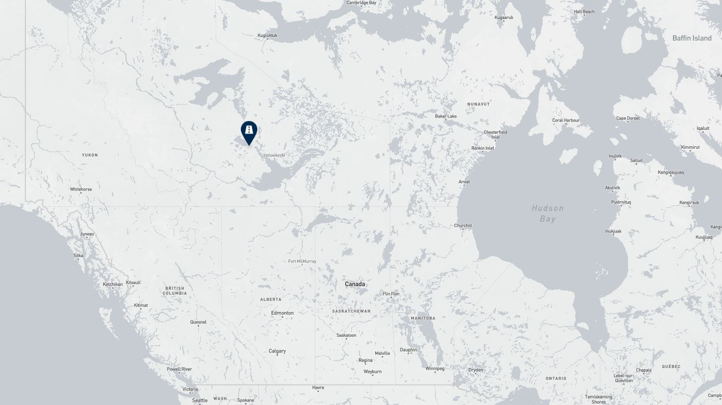 Project location marked on a map showing a section of northern Canada