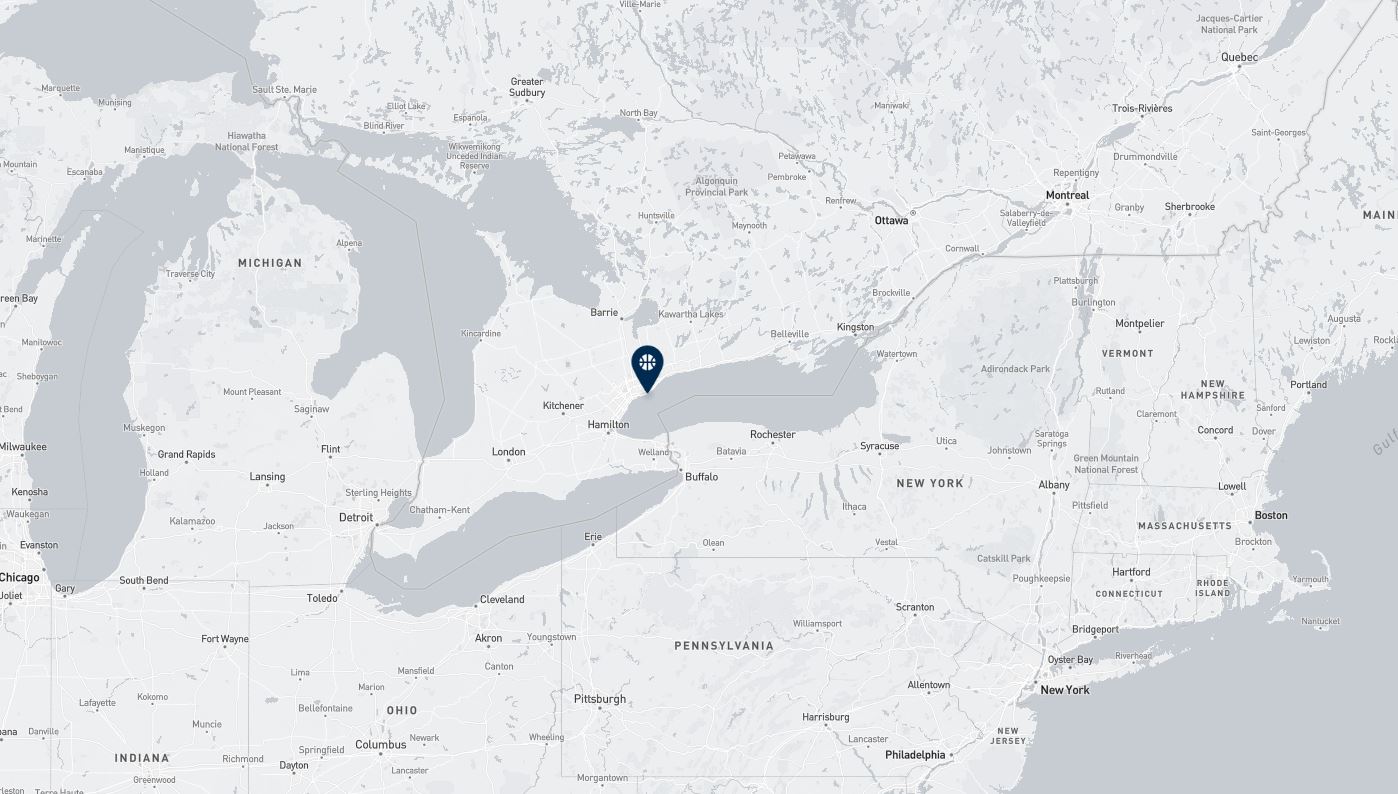 Project location marked on a map showing a section of the Great Lakes Region
