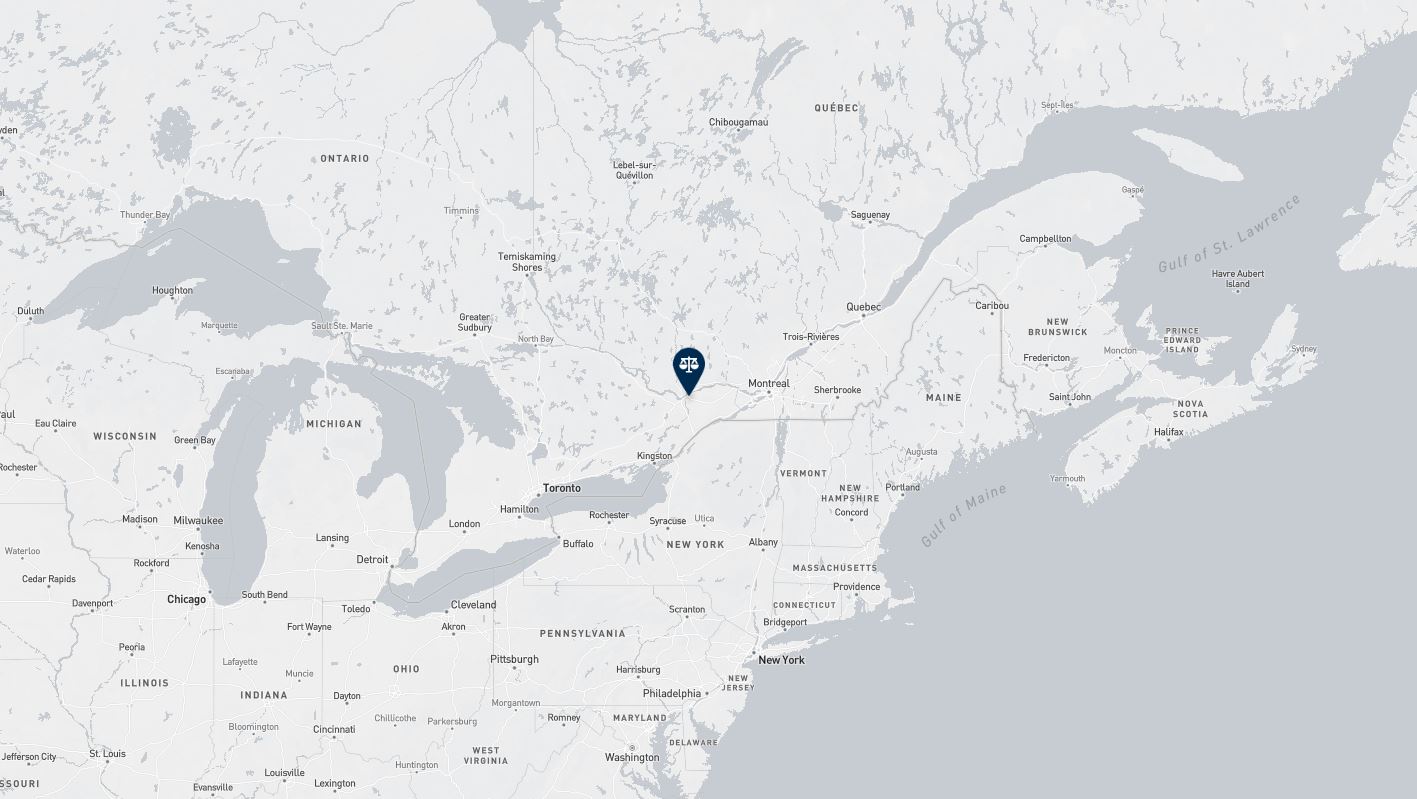 Project location marked on a map showing a section of central and eastern Canada