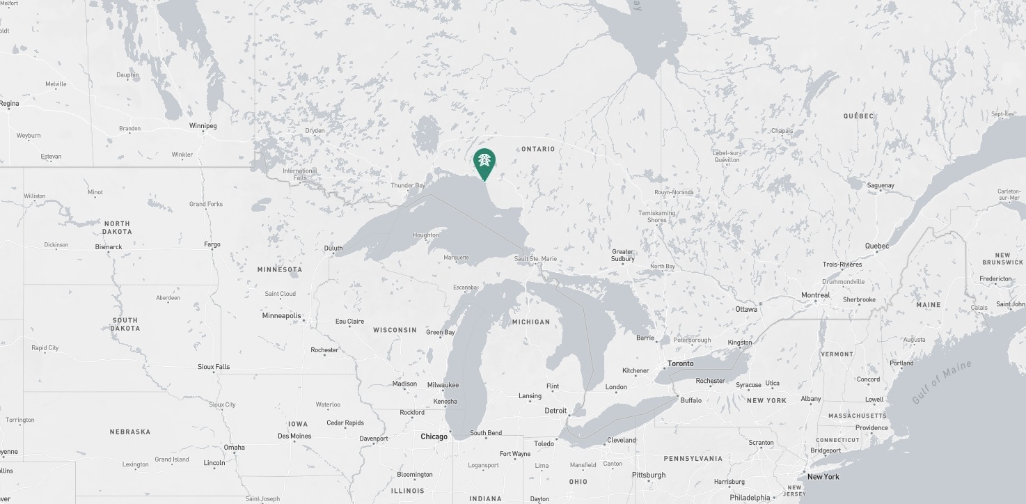 Project location marked on a map showing a section of the Great Lakes area