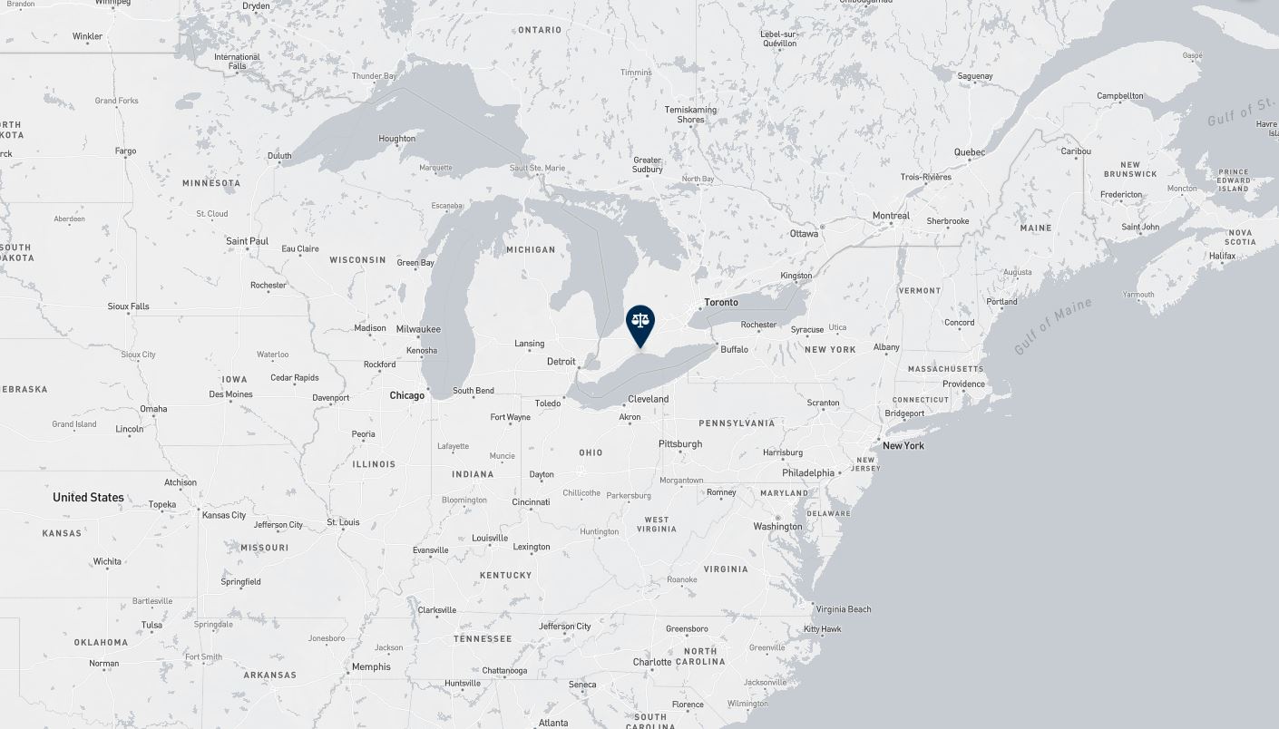 Project location marked on a map showing a section of central and eastern Canada