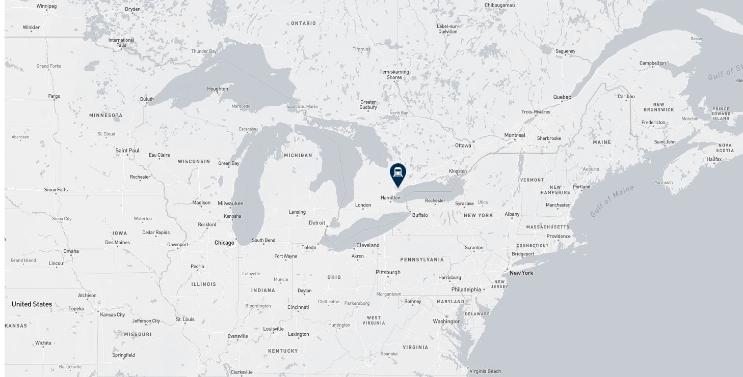 Project location marked on a map showing a section of central and eastern Canada