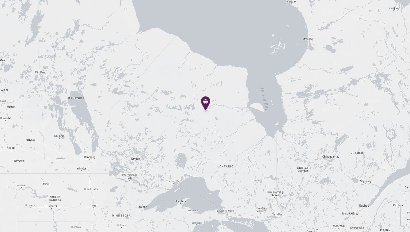 Project location marked on a map showing the province of Ontario