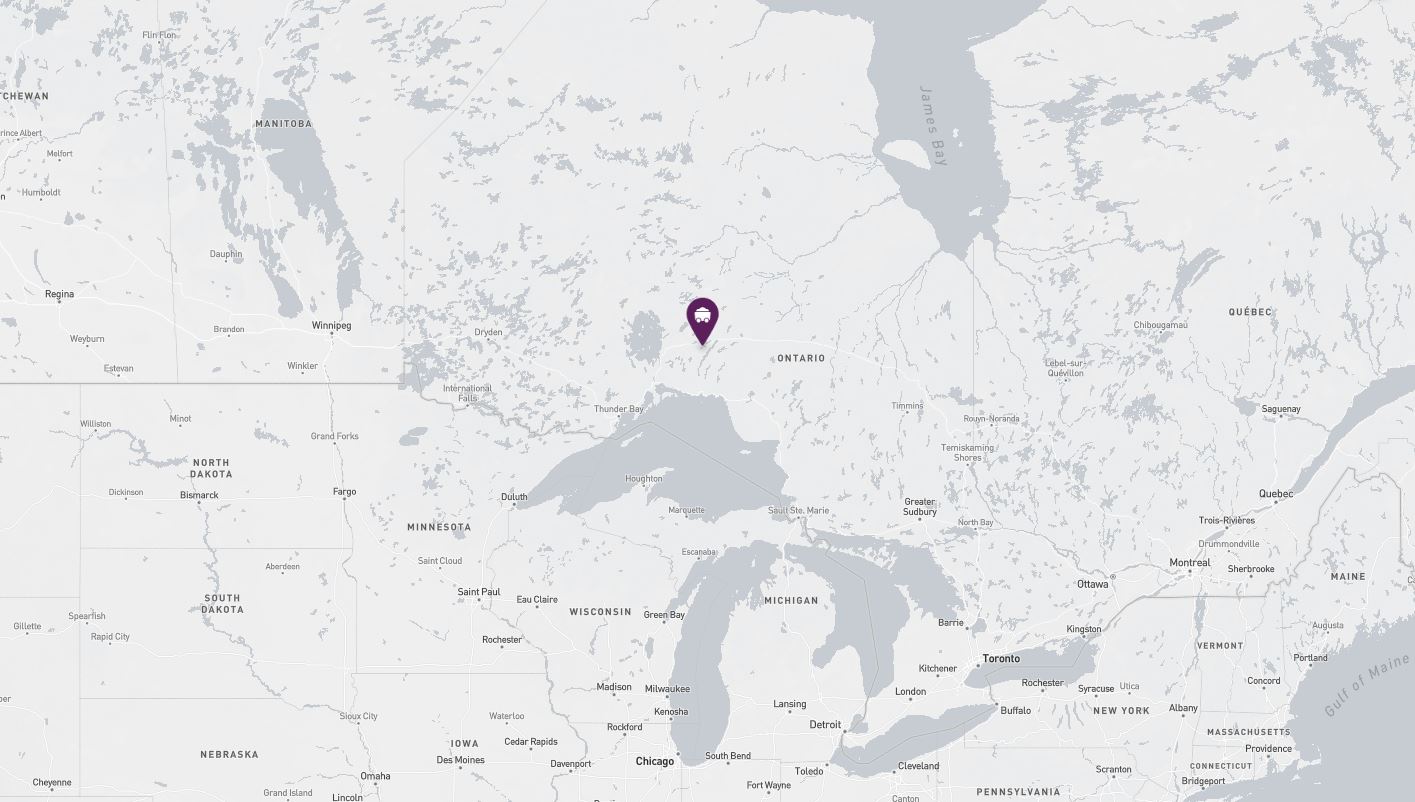 Project location marked on a map showing a section of the Great Lakes Region