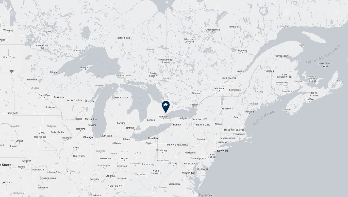 Project location marked on a map showing a section of central and eastern Canada