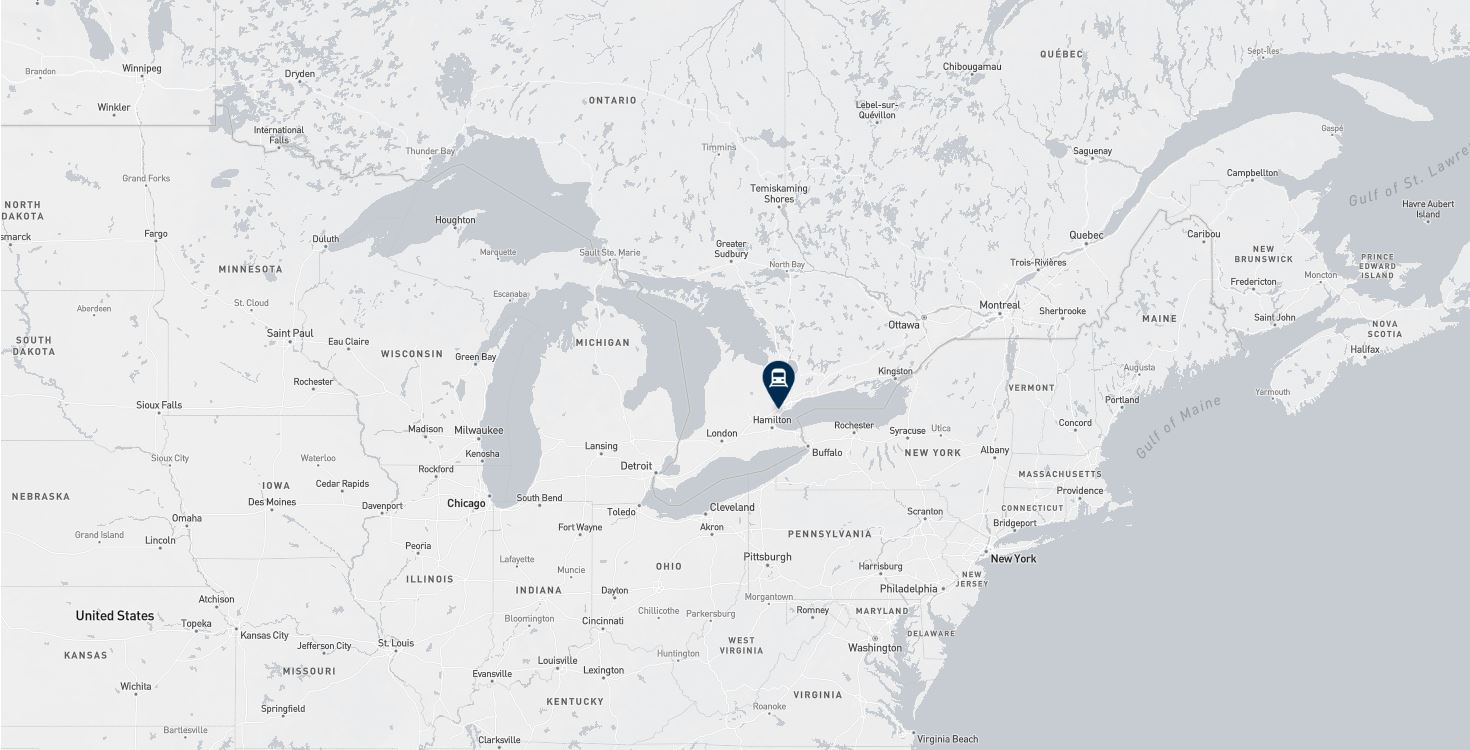 Project location marked on a map showing a section of central and eastern Canada