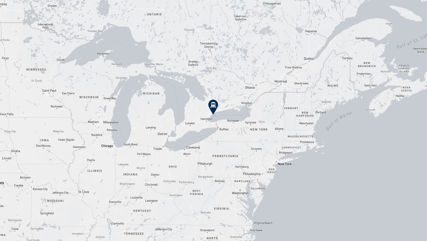 Project location marked on a map showing a section of central and eastern Canada