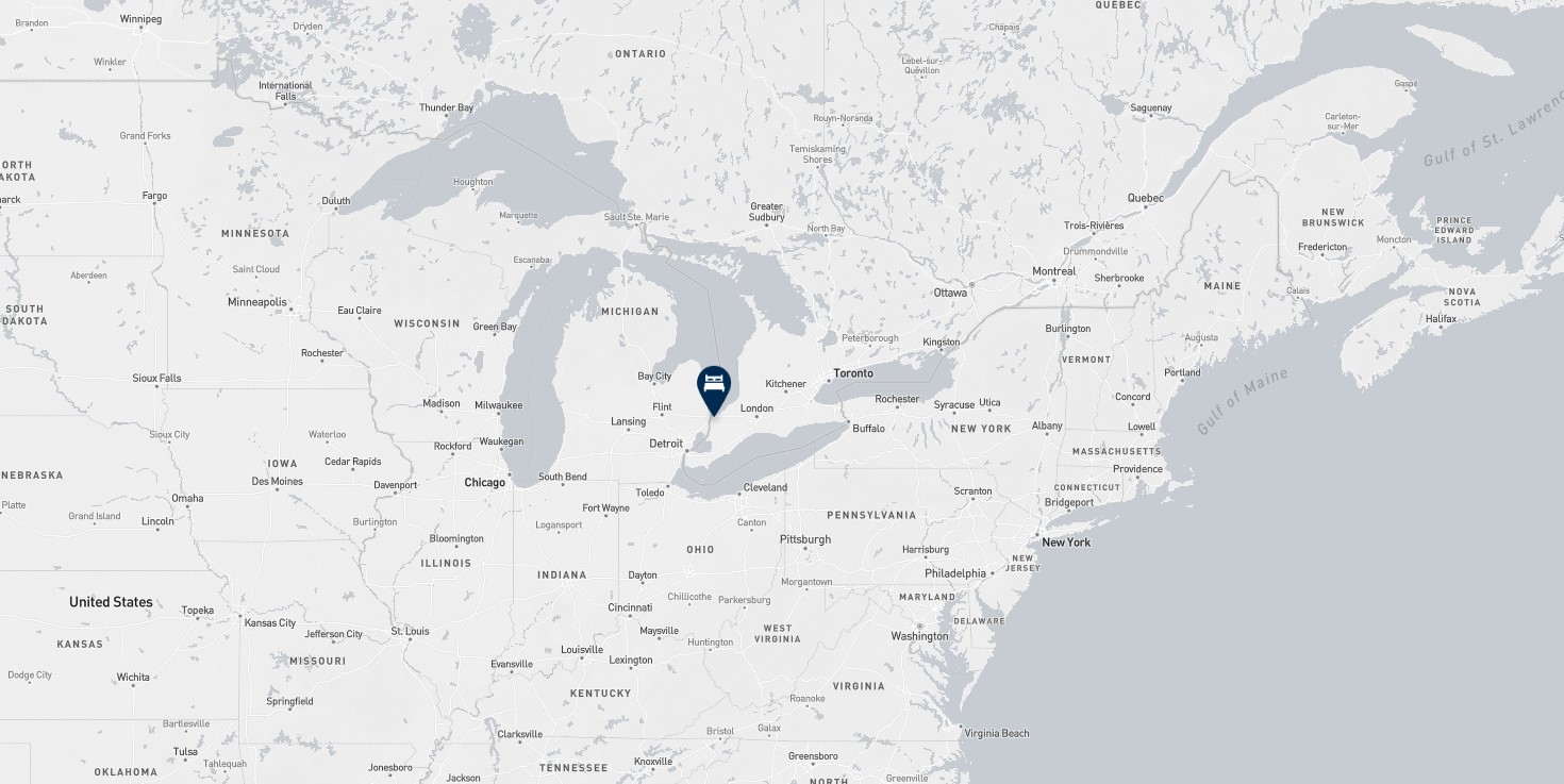 Project location marked on a map showing a section of the east coast of North America