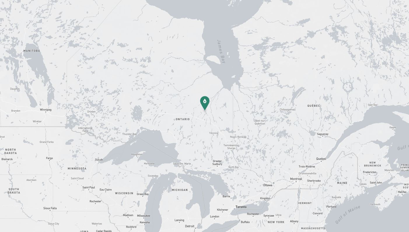 Project location marked on a map showing a section of the Great Lakes Region