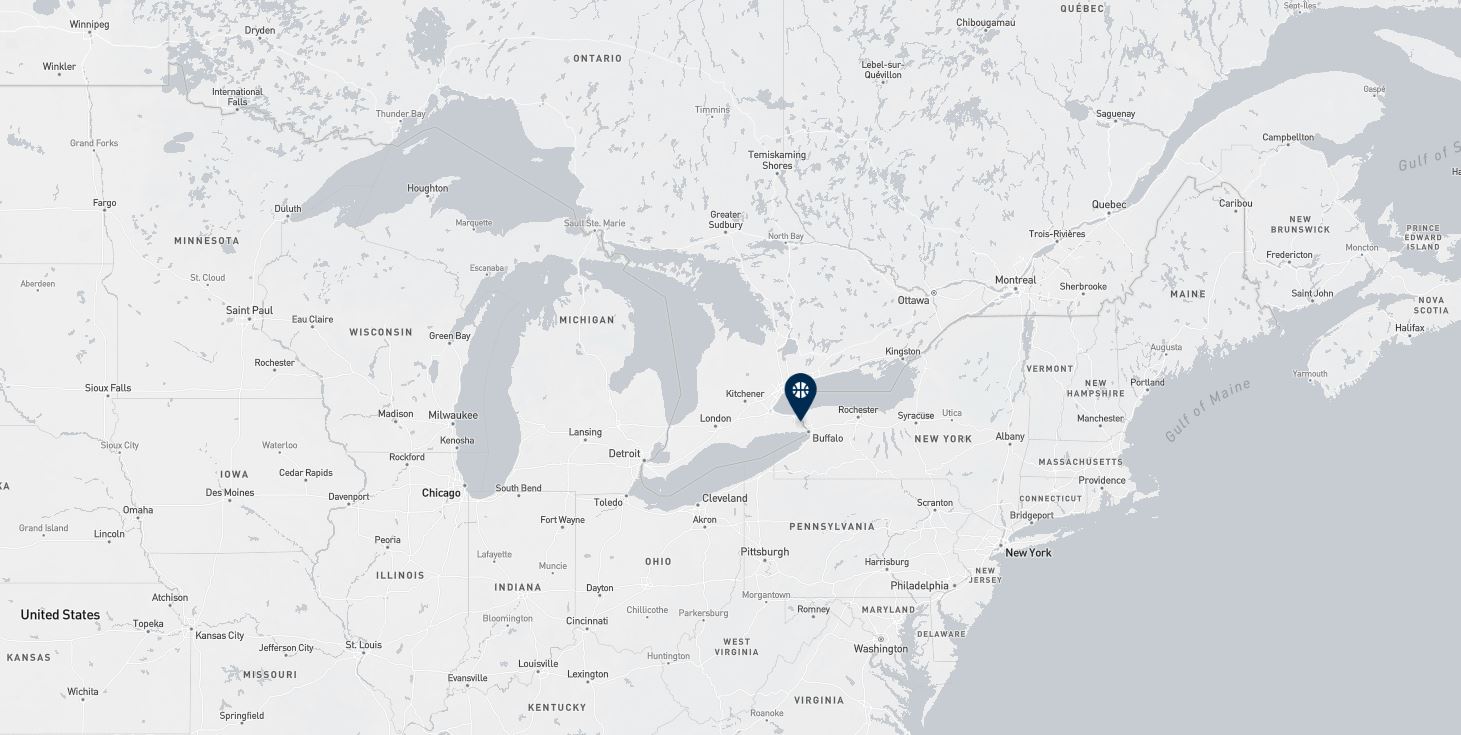 Project location marked on a map showing a section of central and eastern Canada