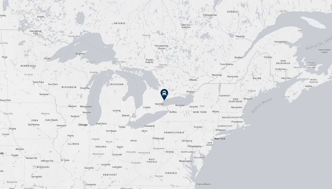 Project location marked on a map showing a section of central and eastern Canada