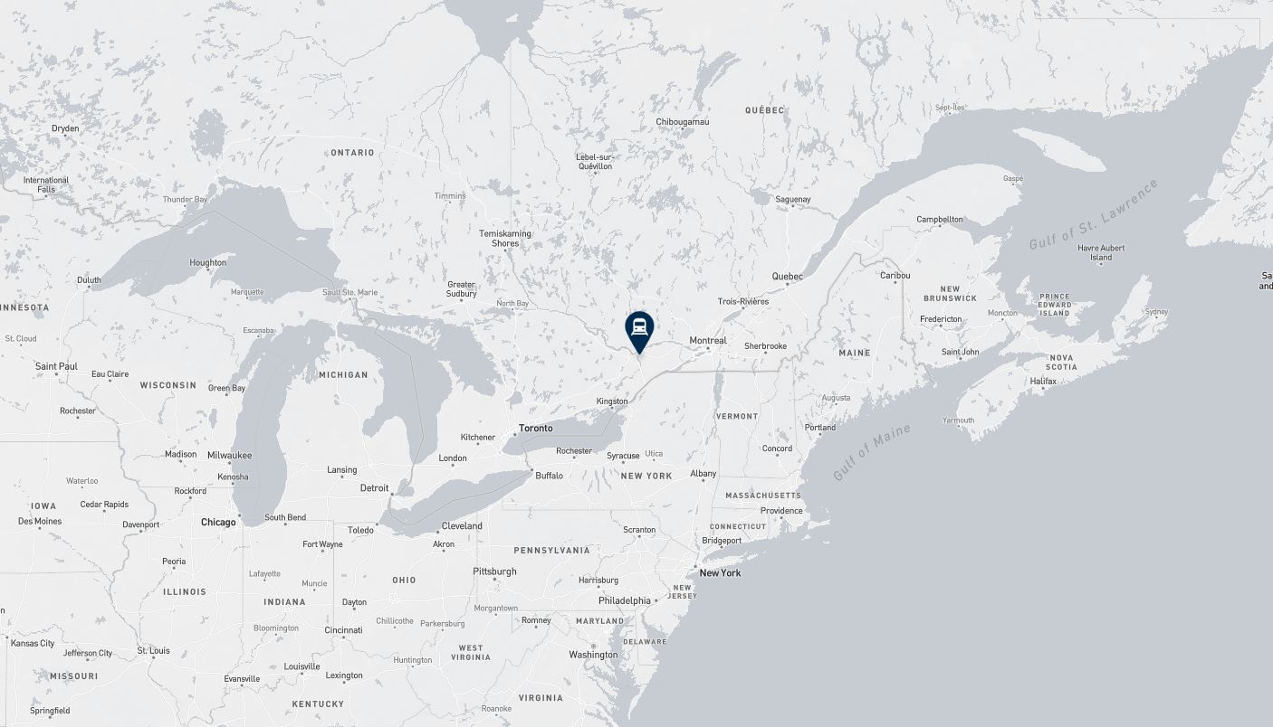 Project location marked on a map showing a section of central and eastern Canada
