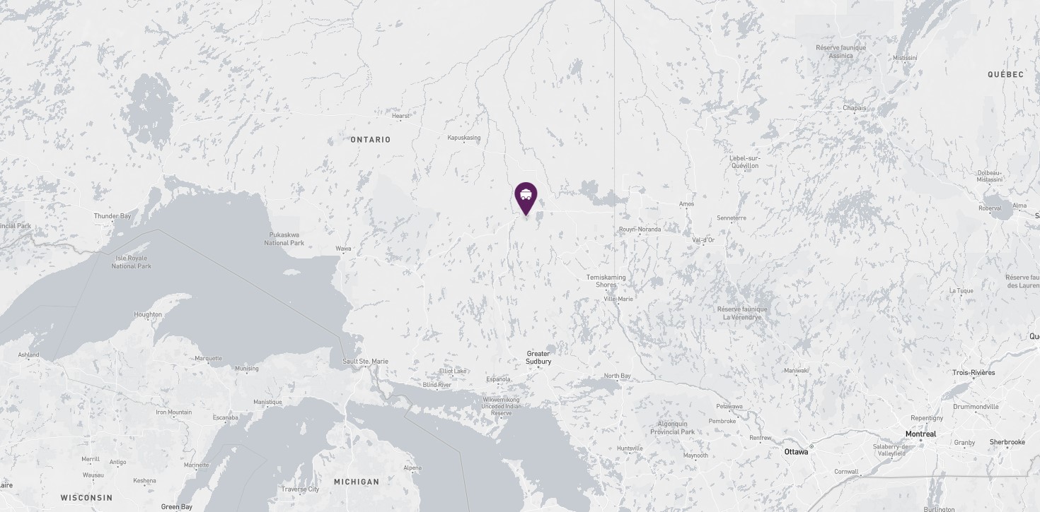 Project location marked on a map showing a section of the Great Lakes region