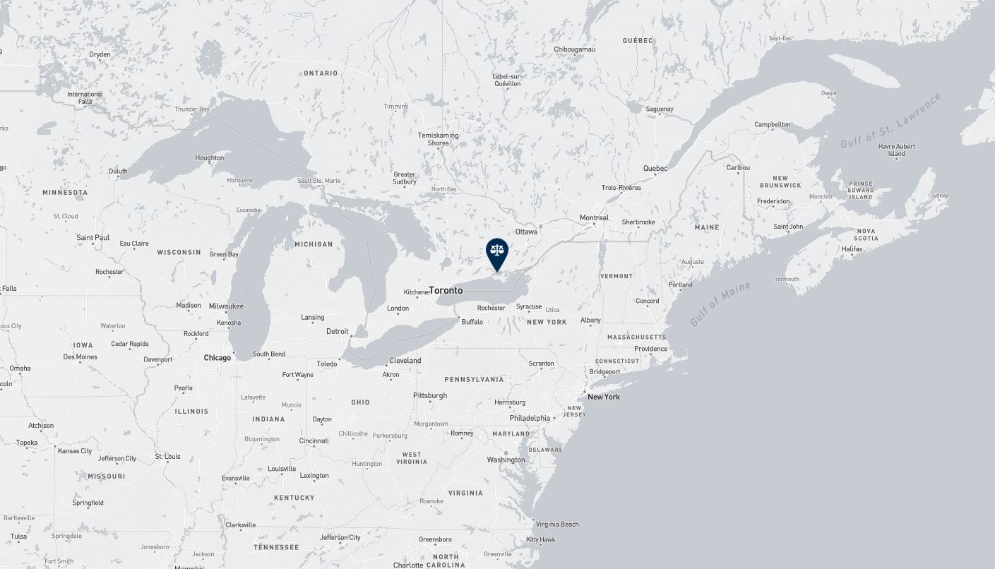 Project location marked on a map showing a section of central and eastern Canada