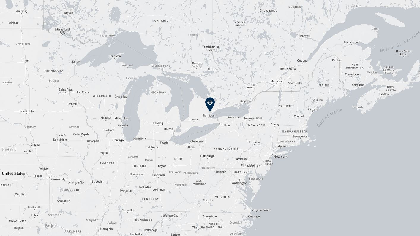 Project location marked on a map showing a section of central and eastern Canada