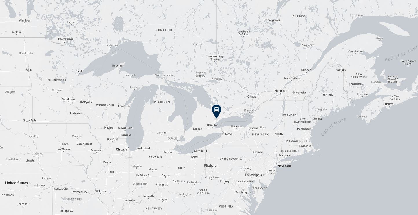 Project location marked on a map showing a section of central and eastern Canada