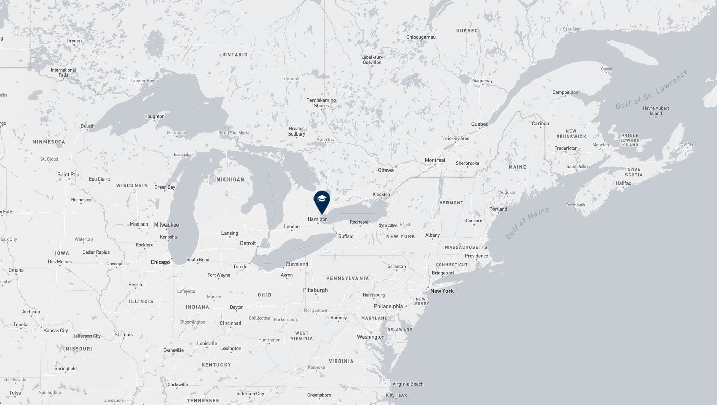 Project location marked on a map showing a section of central and eastern Canada