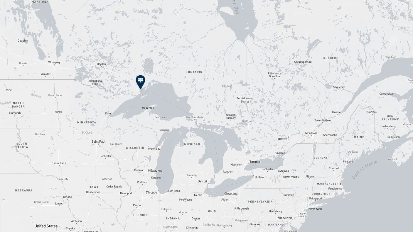 Project location marked on a map showing a section of the Great Lakes Region