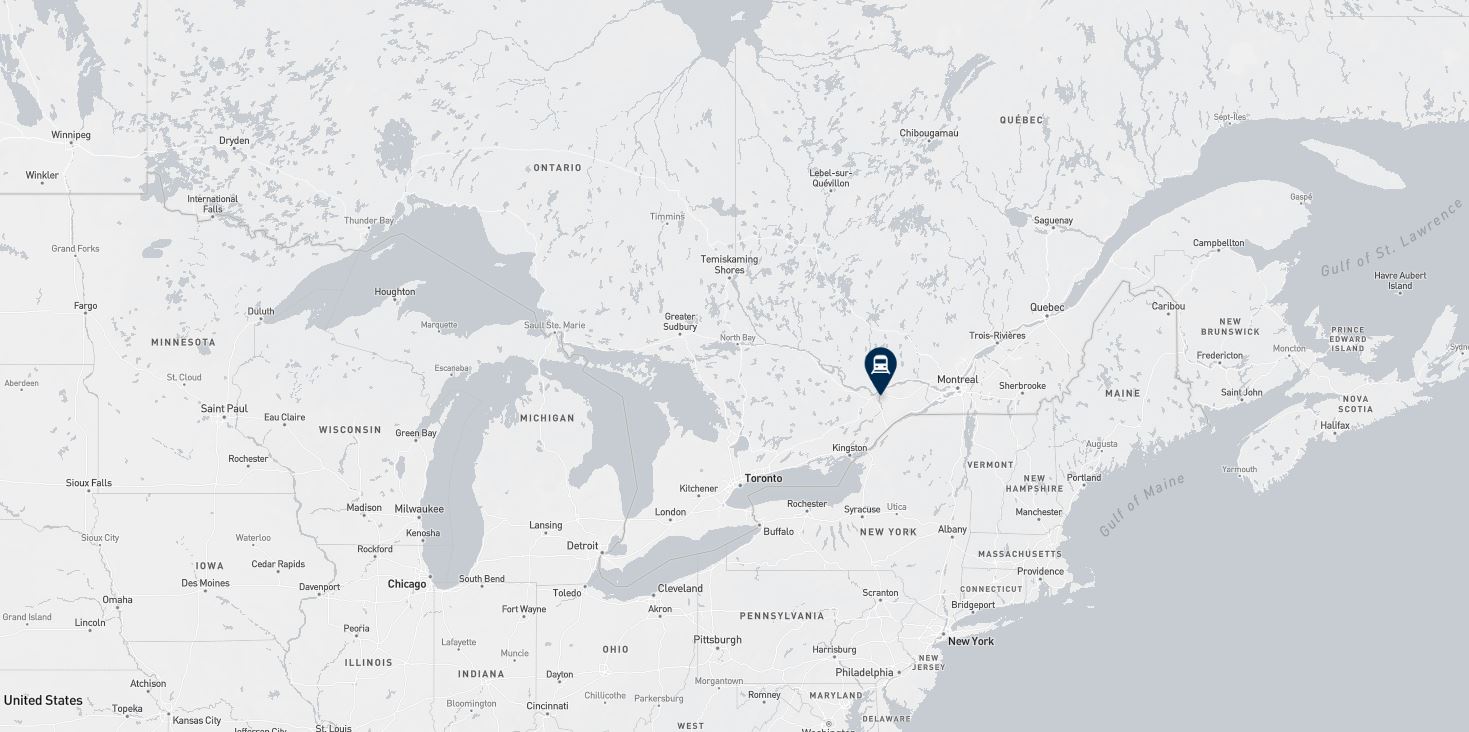 Project location marked on a map showing a section of central and eastern Canada