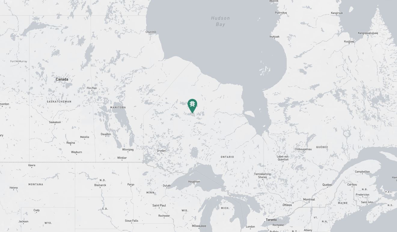 Project location marked on a map showing a section of central Canada