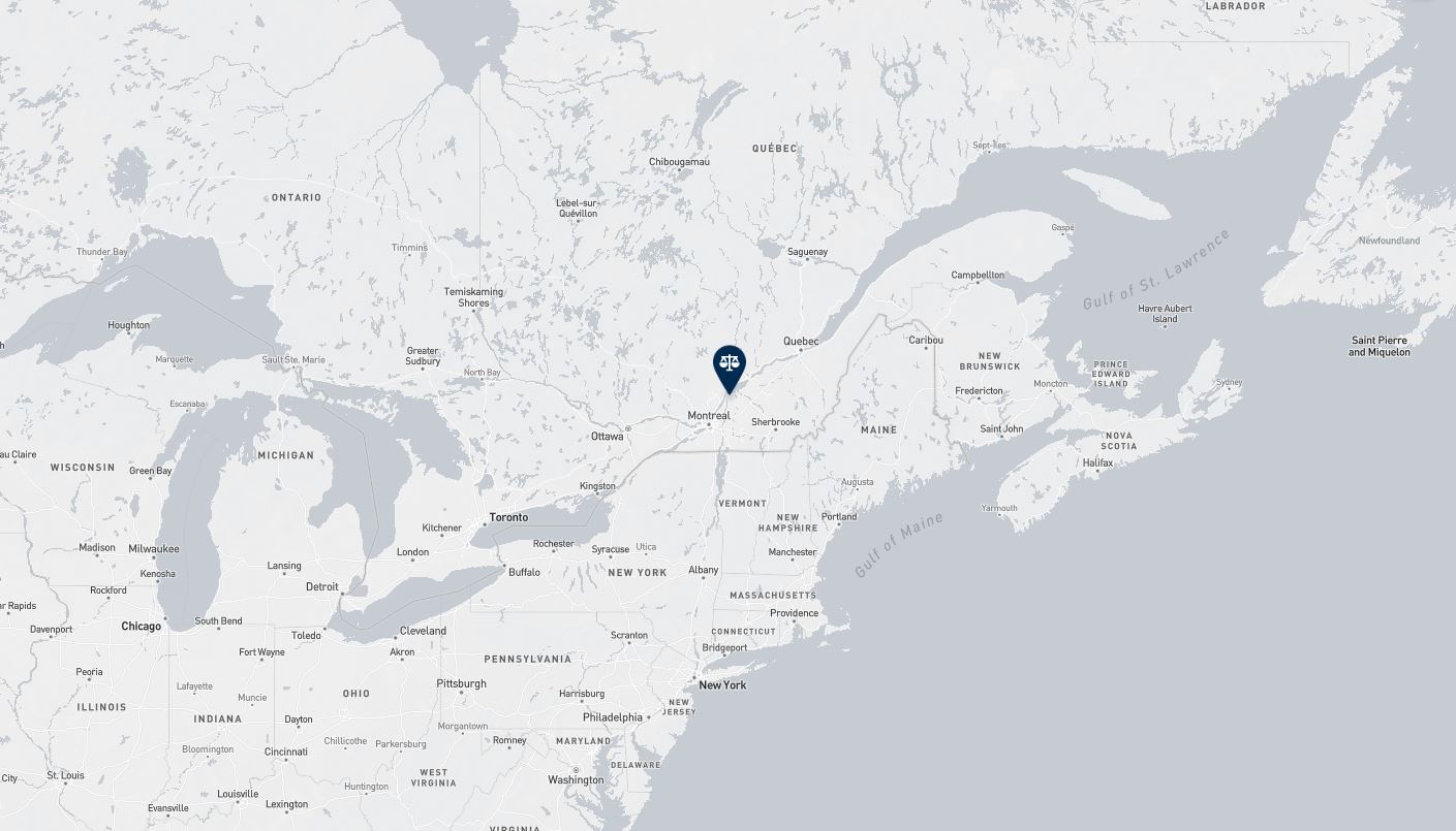 Project location marked on a map showing a section of central and eastern Canada