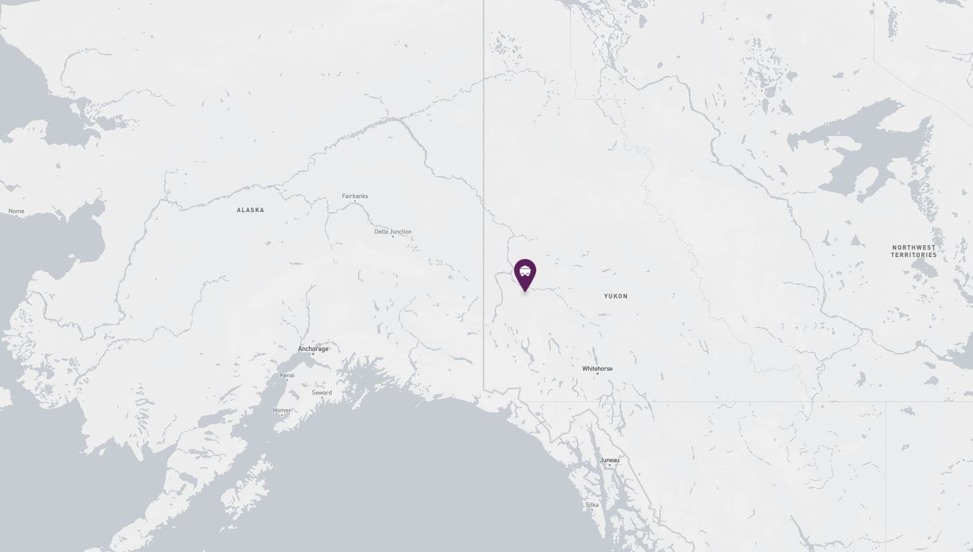 Project location marked on a map showing a section of northern Canada