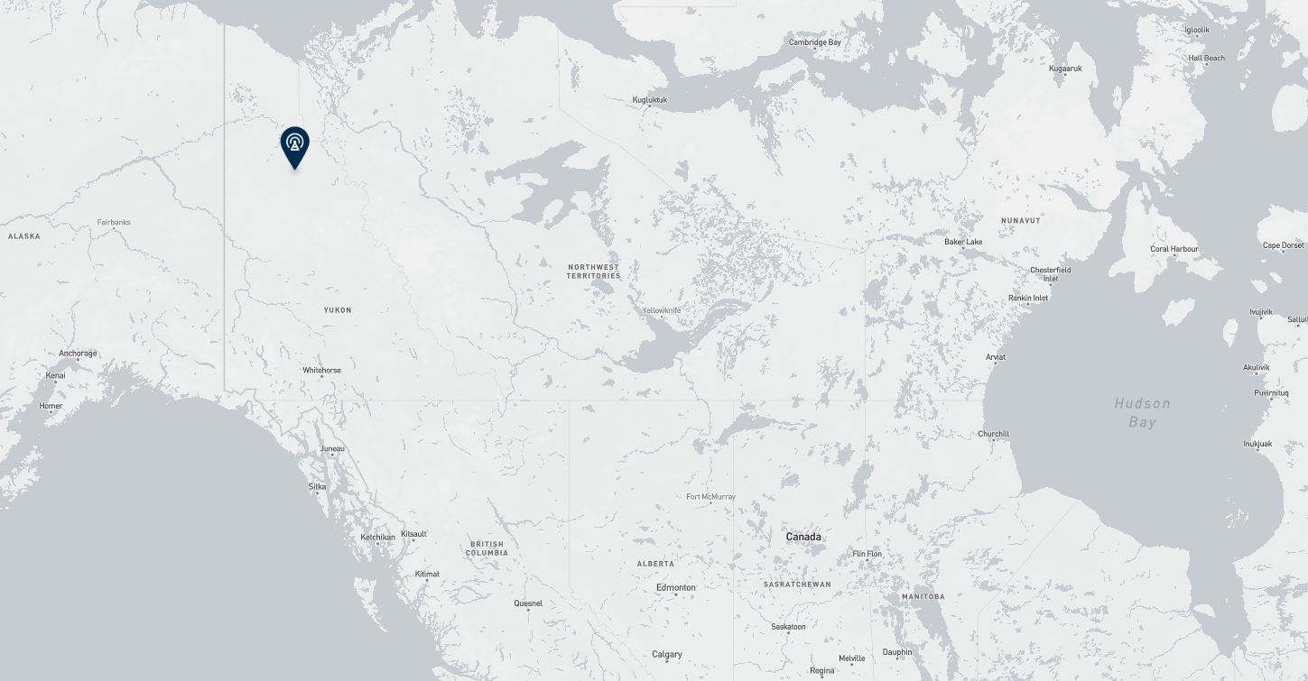 Project location marked on a map showing a section of northern Canada