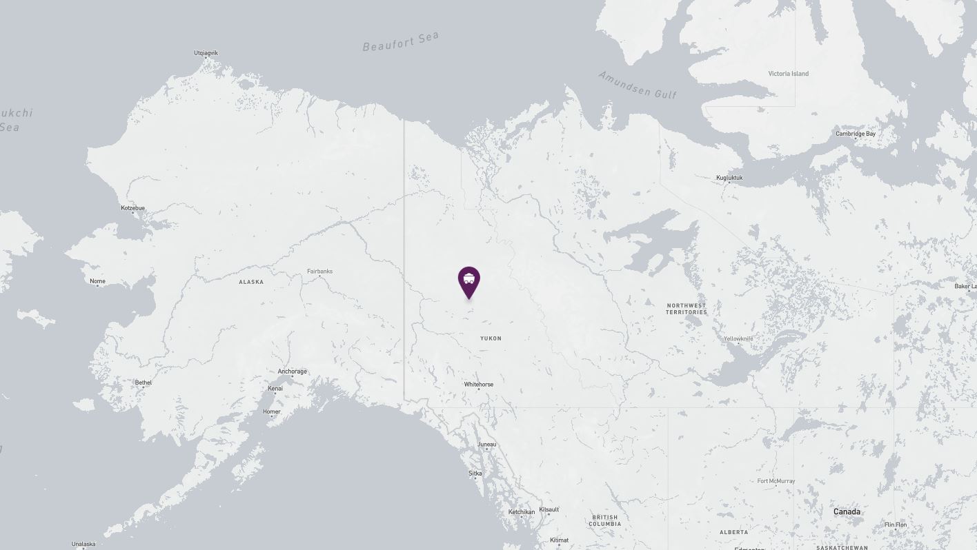 Project location marked on a map showing a section of northern Canada and Alaska