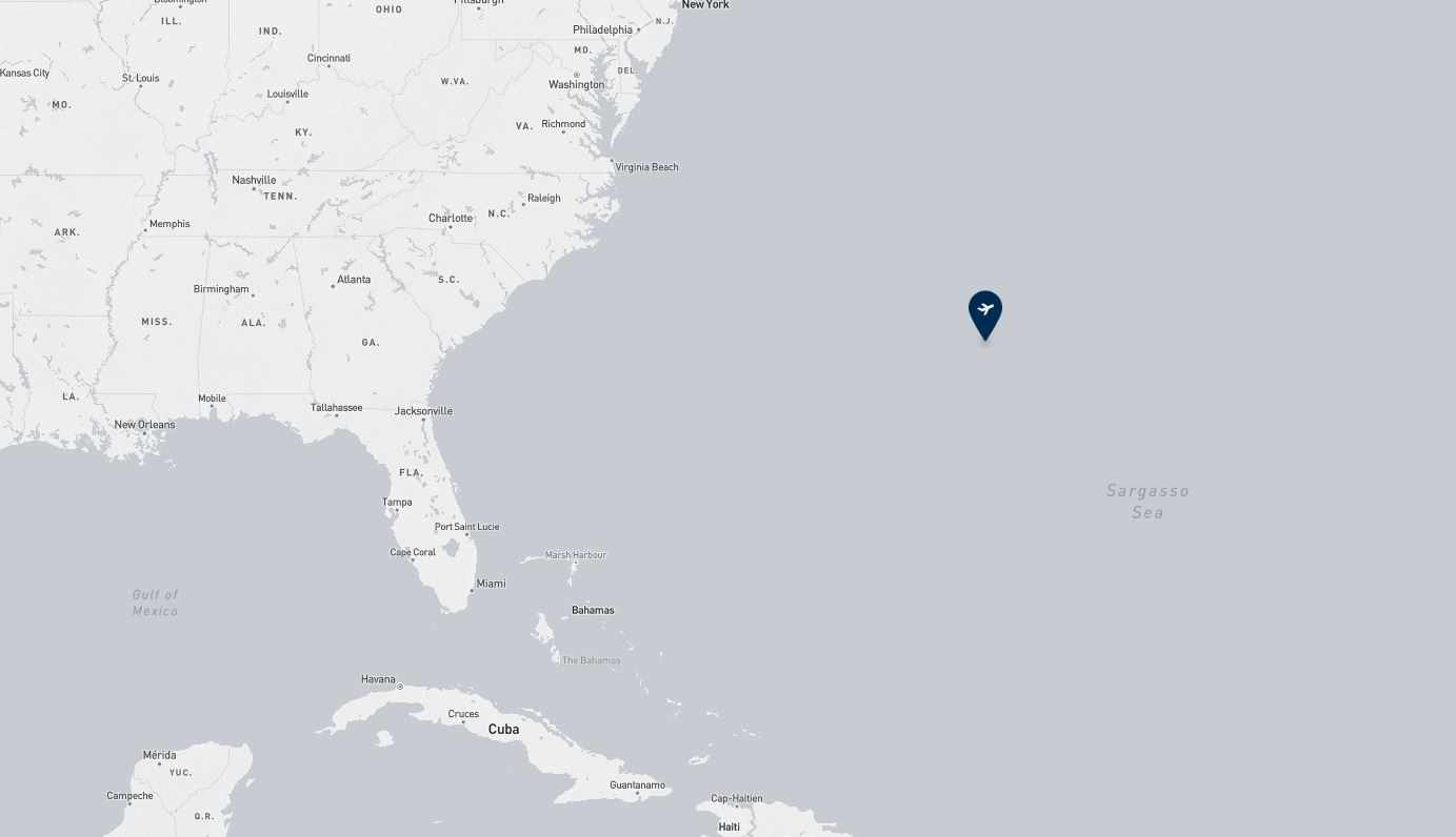 Project location marked on a map showing Bermuda's position in the North Atlantic Ocean