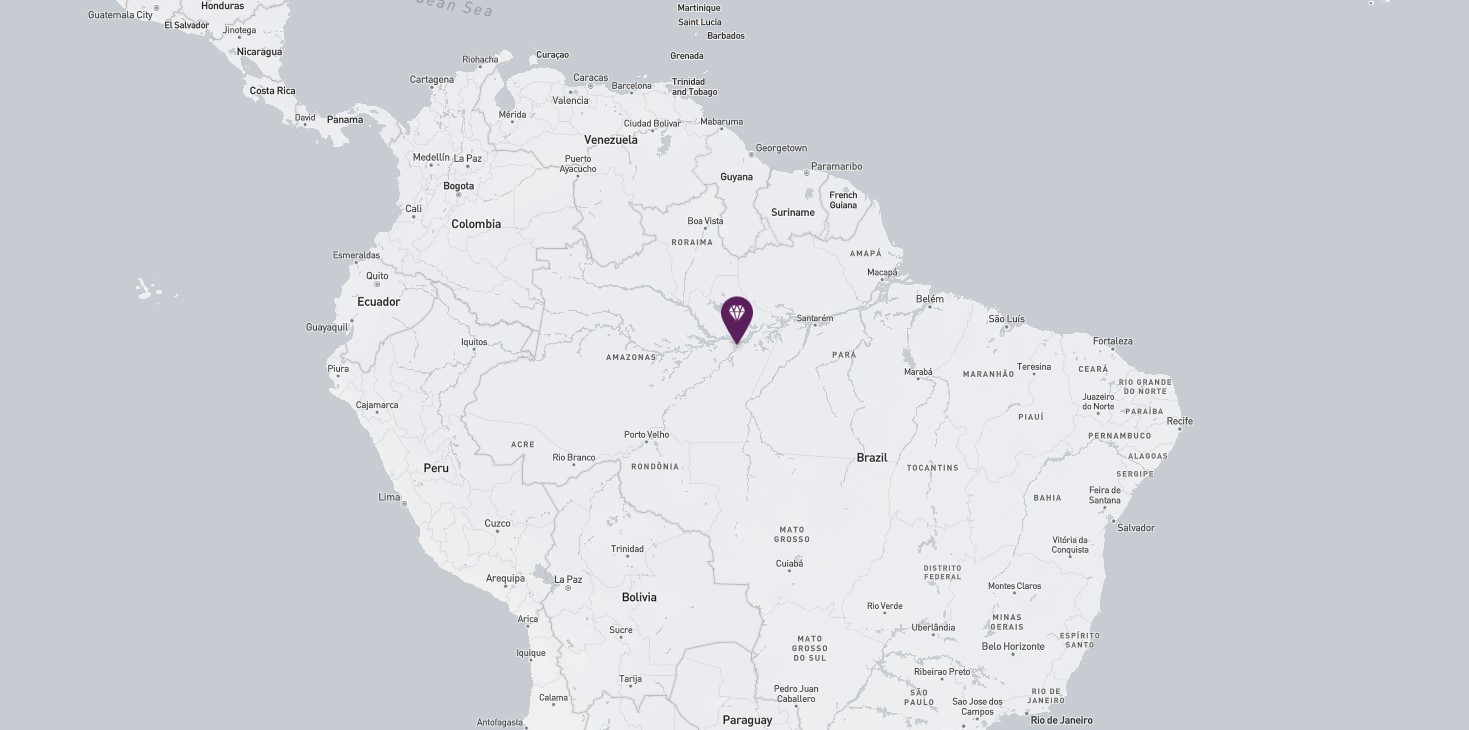 Project location marked on a map showing a section of northern South America