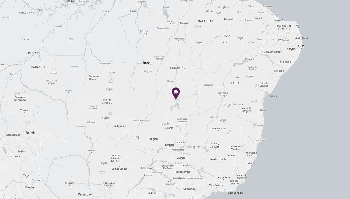 Project location marked on a map showing a section of eastern Brazil