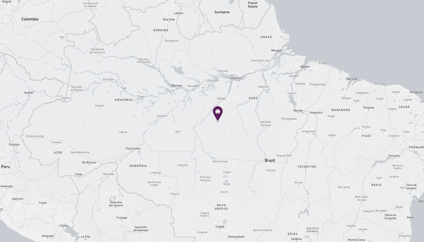 Project location marked on a map showing a section of northern South America