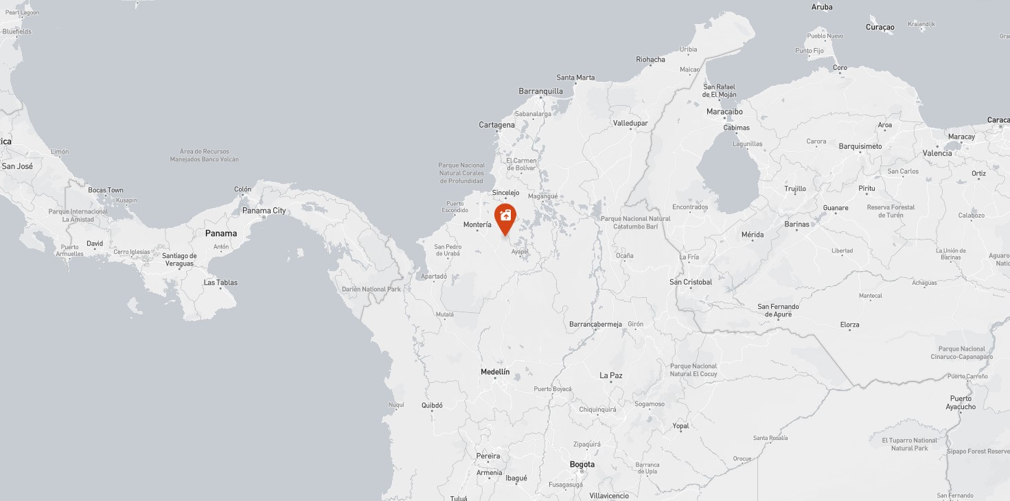 Project location marked on a map showing a section of northern South America
