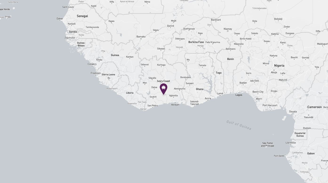 Project location marked on a map showing a section of southern Africa