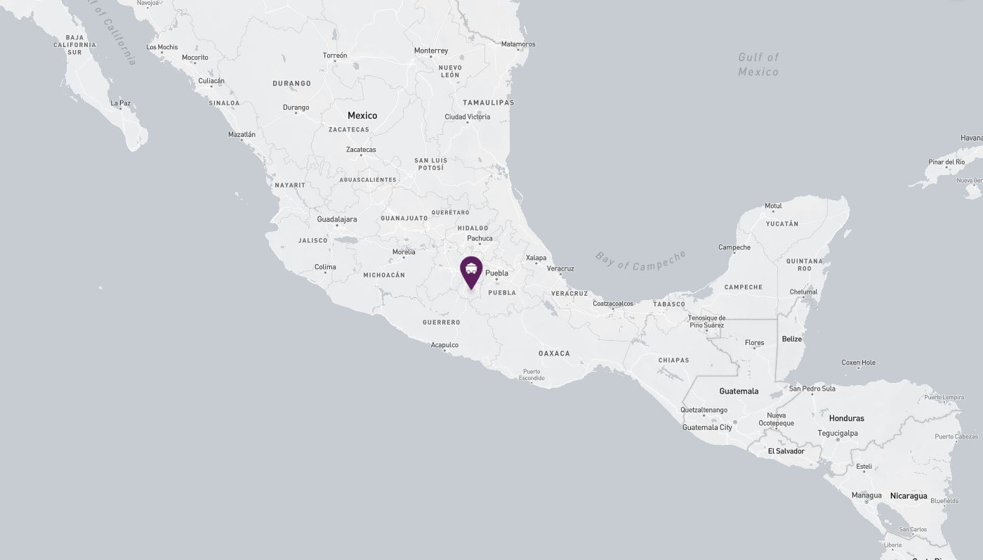 Project location marked on a map showing a section of central America