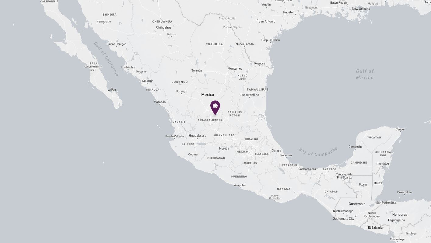 Project location marked on a map showing a section of central America