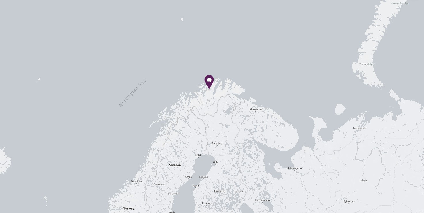 Project location marked on a map showing a section of Northern Europe and the Norwegian Sea