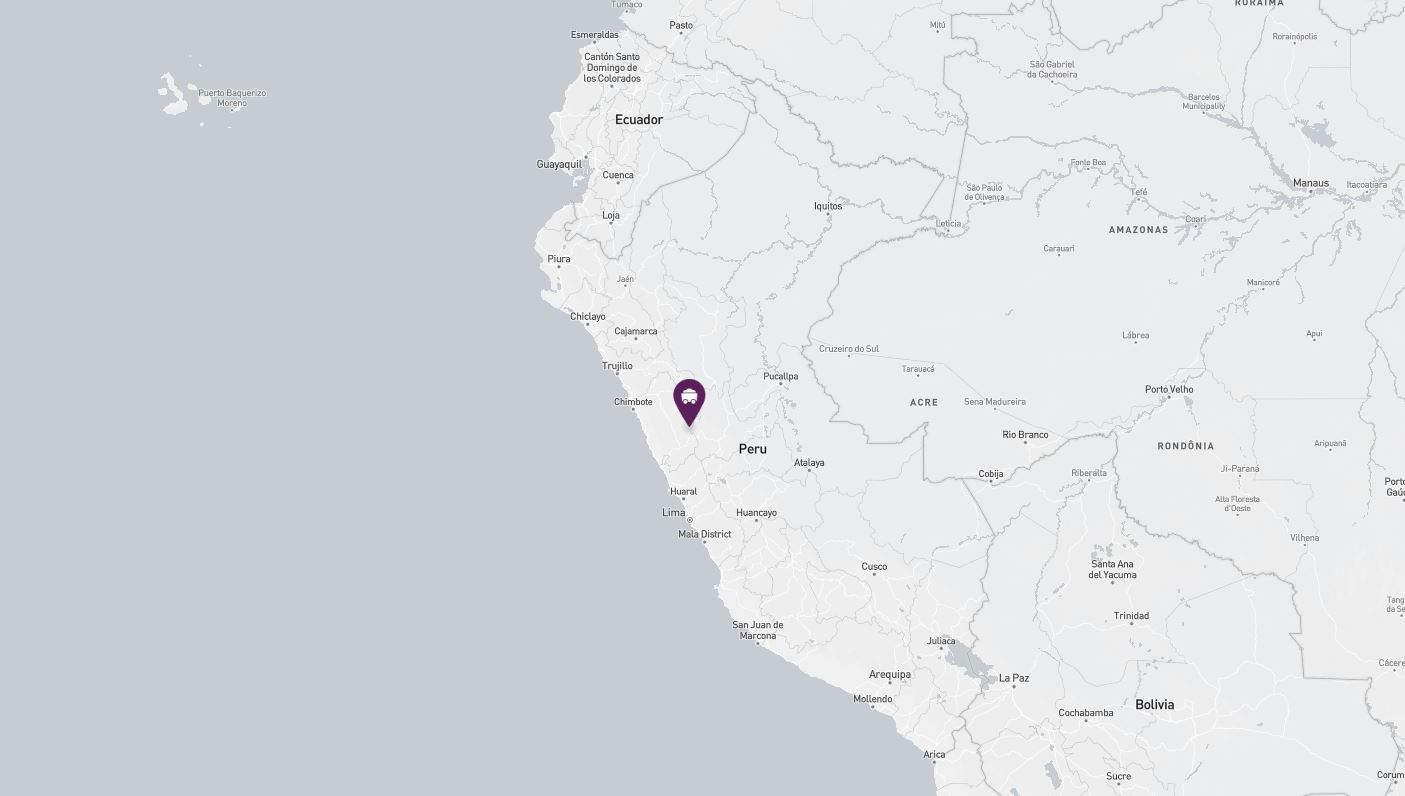 Project location marked on a map showing a section of western South America