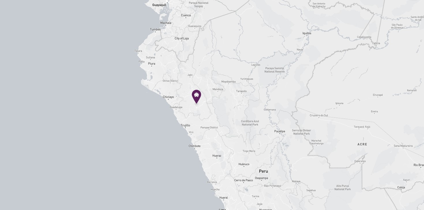 Project location marked on a map showing a section of the west coast of Peru