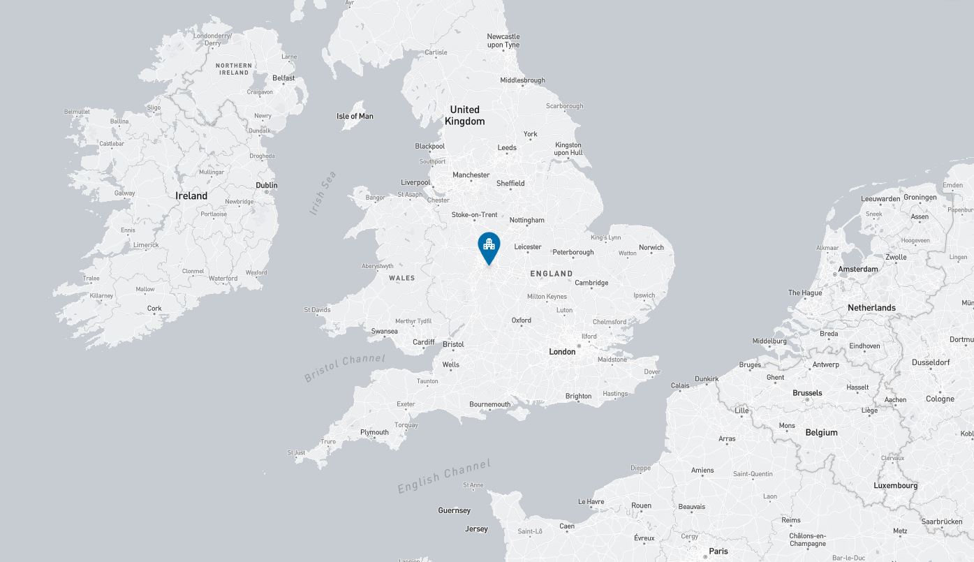 Project location marked on a map showing Ireland, the United Kingdom and a section of northwestern Europe