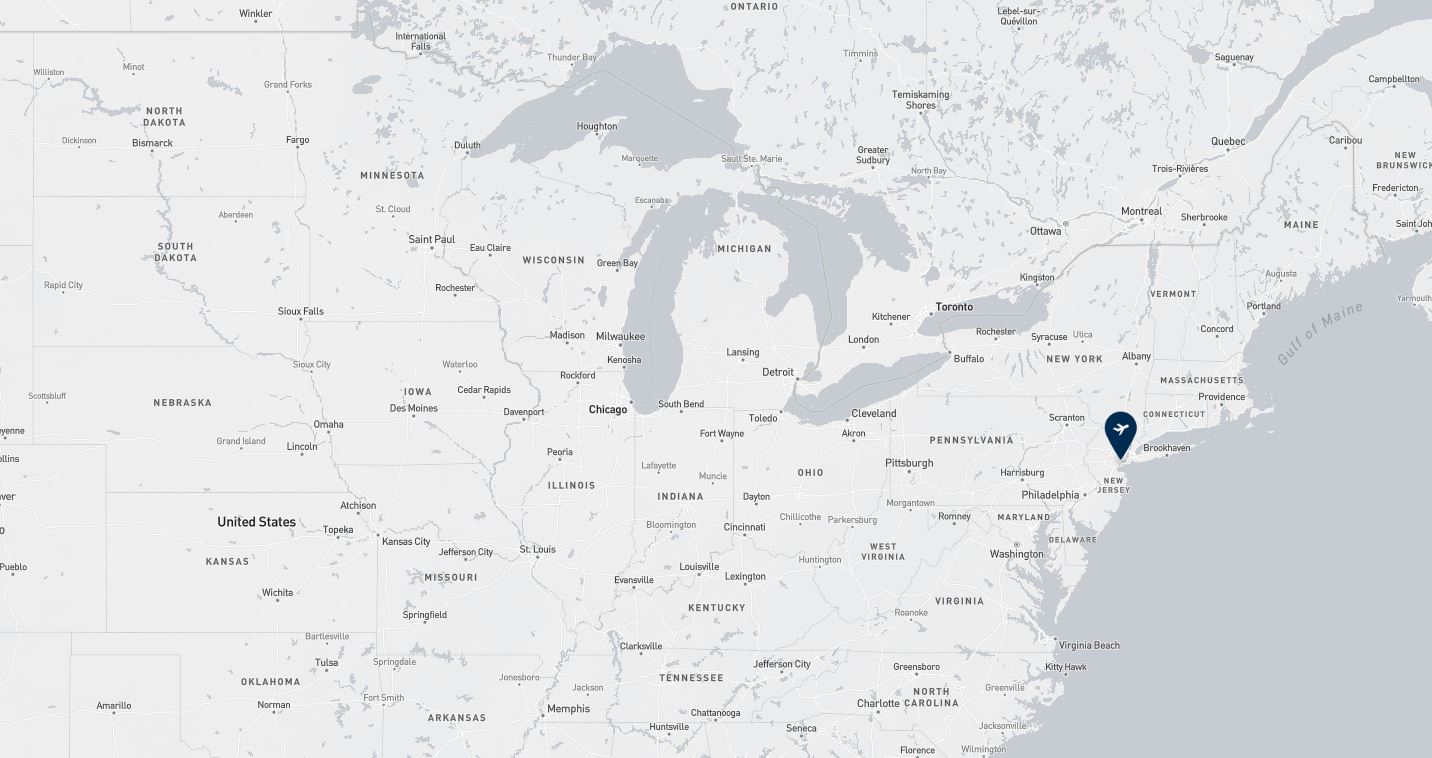 Project location marked on a map showing a section of the eastern United States