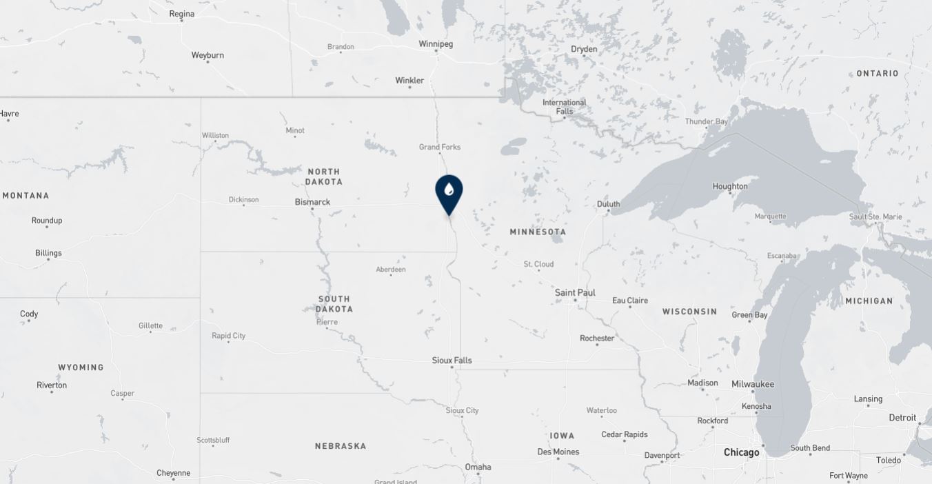 Project location marked on a map showing a section of the central United States