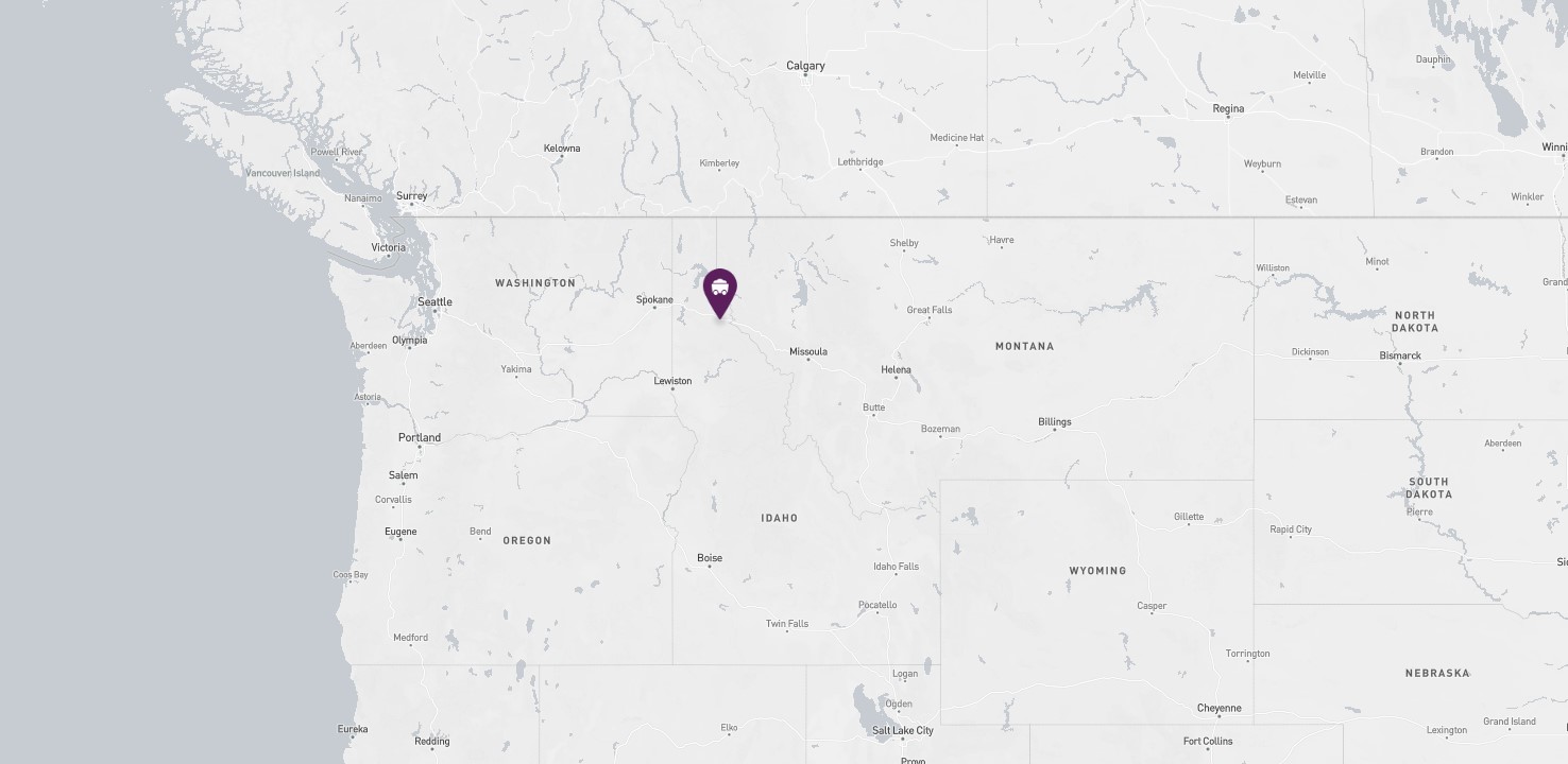 Project location marked on a map showing a section of the northwestern United States