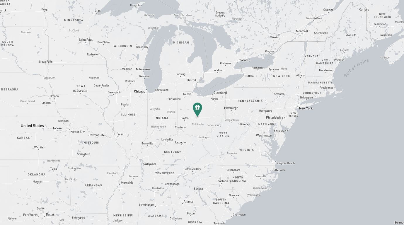 Project location marked on a map showing a section of central and eastern Canada